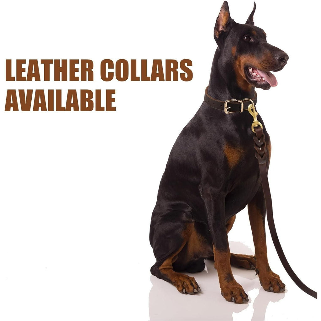 Woven Leather Dog Collar and Leash Set for Small and Medium Dogs - photo 2