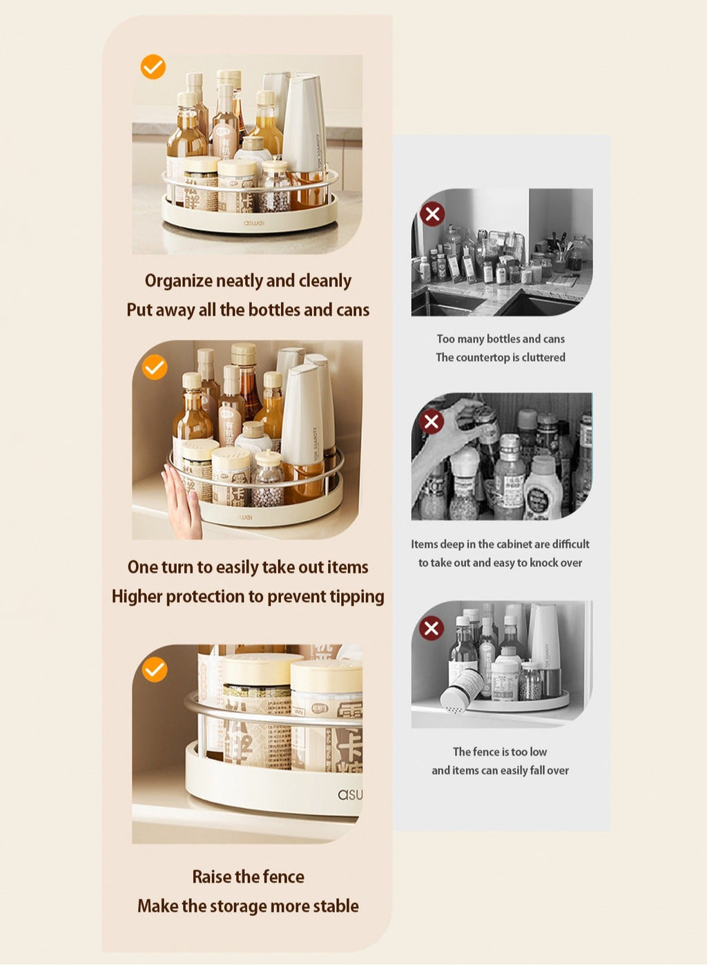 360° rotating kitchen organizer – alternate view