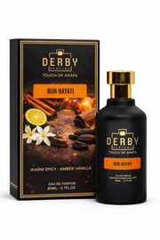 Derby perfume bottle and packaging on a white background