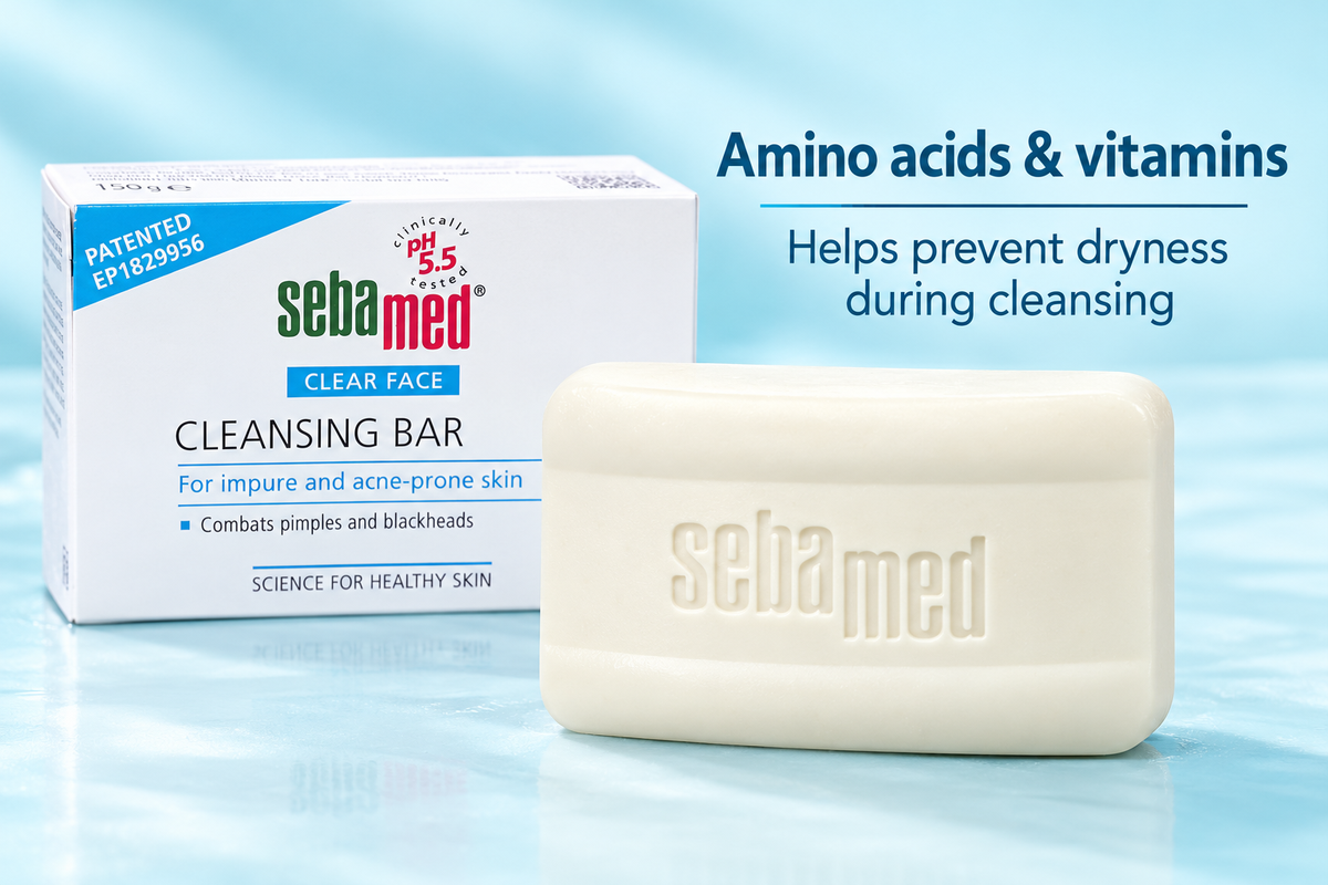 Sebamed Clear Face Cleansing Bar for Oily & Acne-Prone Skin – 150 g (3pcs x 150 g )